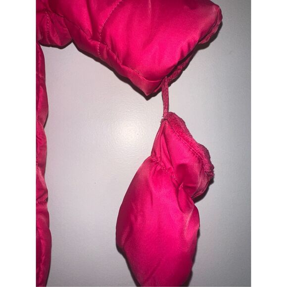 Kate Spade New York Baby Girl 6 Month Hot Pink Barbie pink Snow Suit Mittens Gol - Picture 2 of 7